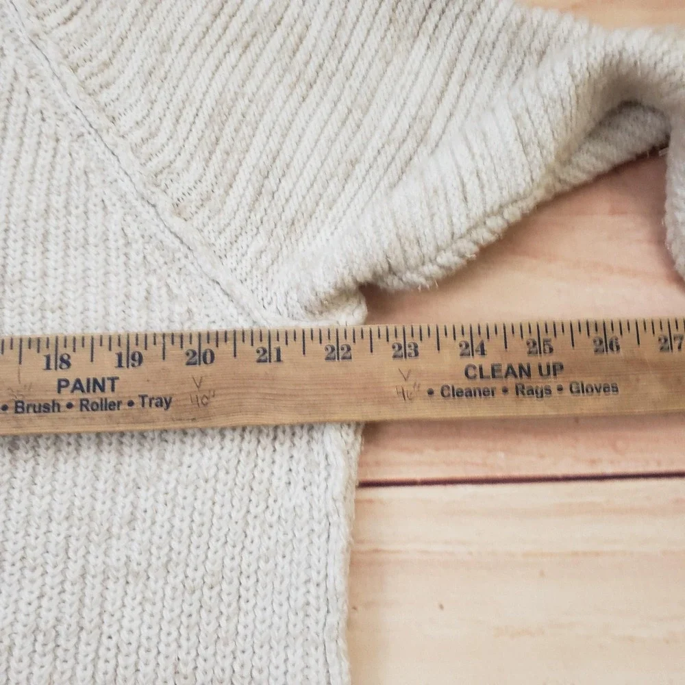 Free People Sweater Womens XS White High Low Hem Knit Pullover Scoop Neck‎